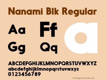 Nanami Blk Regular Version 1.003 Font Sample