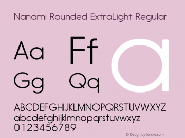 Nanami Rounded ExtraLight Regular Version 1.003图片样张