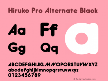 Hiruko Pro Alternate Black Version 1.001 Font Sample