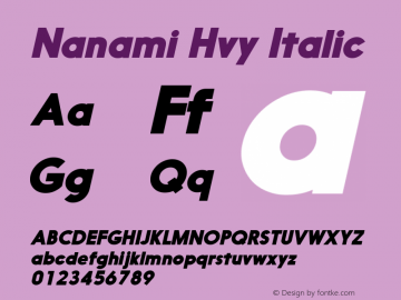 Nanami Hvy Italic Version 1.003图片样张