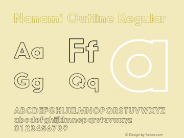 Nanami Outline Regular Version 1.000 Font Sample