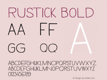 Rustick Bold Version 1.000图片样张