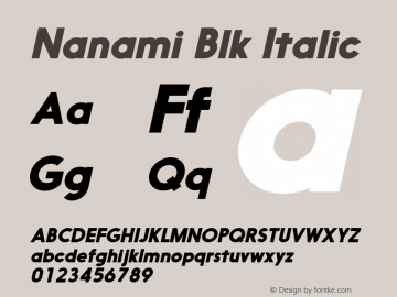 Nanami Blk Italic Version 1.003图片样张