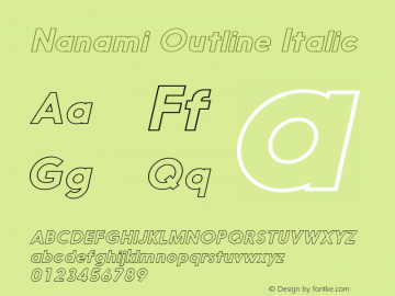 Nanami Outline Italic Version 1.000图片样张