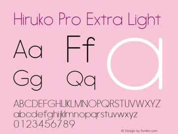 Hiruko Pro Extra Light Version 1.001 Font Sample