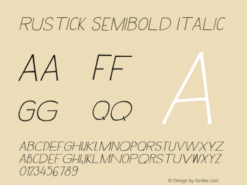 Rustick SemiBold Italic Version 1.000图片样张