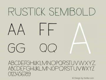 Rustick SemiBold Version 1.000 Font Sample