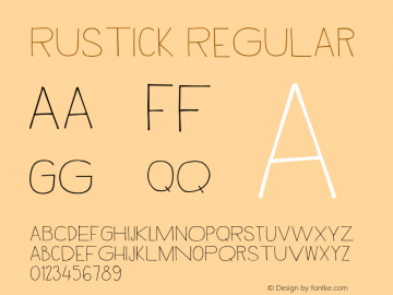 Rustick Regular Version 1.000图片样张