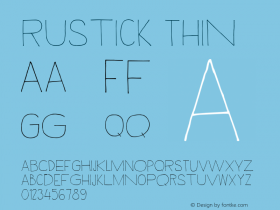 Rustick Thin Version 1.000 Font Sample