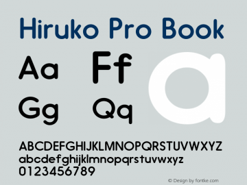 Hiruko Pro Book Version 1.001 Font Sample