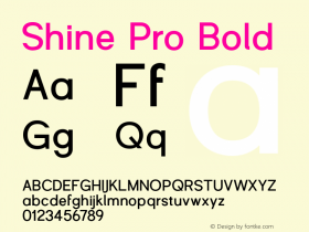 Shine Pro Bold 1.000 Font Sample