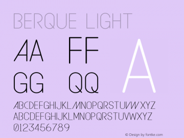 BERQUE Light 1.000 Font Sample