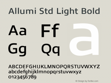 Allumi Std Light Bold Version 1.000 Font Sample