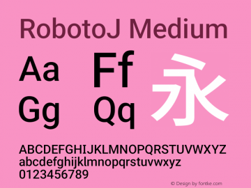 RobotoJ Medium Version 1.18; 2015-08-14 Font Sample
