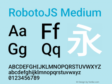 RobotoJS Medium Version 1.18; 2015-08-14 Font Sample