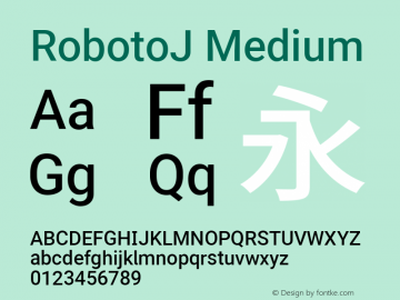 RobotoJ Medium Version 1.18; 2015-08-14 ; ttfautohint (v1.3) Font Sample