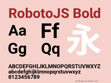 RobotoJS Bold Version 1.18; 2015-08-14 ; ttfautohint (v1.3) Font Sample