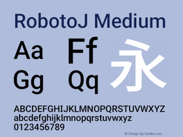 RobotoJ Medium Version 1.18; 2015-08-14 Font Sample