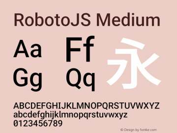 RobotoJS Medium Version 1.18; 2015-08-14 Font Sample