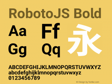 RobotoJS Bold Version 1.18; 2015-08-14 Font Sample