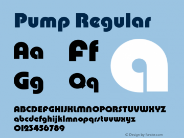 Pump Regular Version 2.0 Font Sample