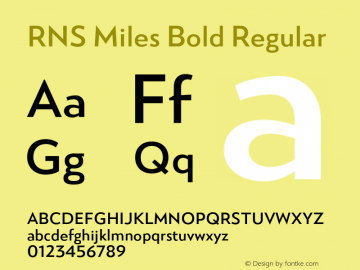 RNS Miles Bold Regular Version 1.001;PS 001.001;hotconv 1.0.70;makeotf.lib2.5.58329 Font Sample