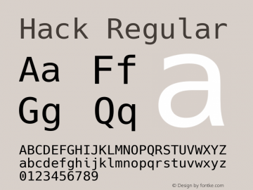 Hack Regular Version 2.010 Font Sample