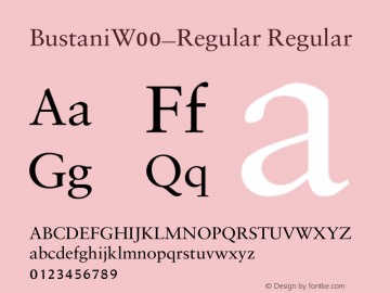 BustaniW00-Regular Regular Version 1.00 Font Sample