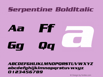 Serpentine BoldItalic 1.0 Thu Oct 29 16:10:21 1992图片样张