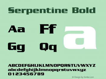 Serpentine Bold 1.0 Font Sample