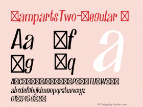 RampartsTwo-Regular ☞ Version 1.001;PS 001.001;hotconv 1.0.70;makeotf.lib2.5.58329;com.myfonts.easy.sideshow.ramparts.two.wfkit2.version.44iX图片样张