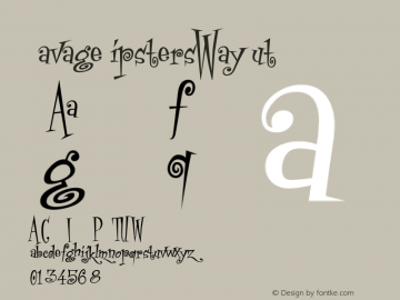 SavageHipstersWayOut ☞ Version 001.000;com.myfonts.easy.sideshow.savage-hipsters.way-out.wfkit2.version.3b5d Font Sample