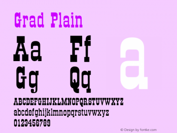 Grad Plain 001.001 Font Sample