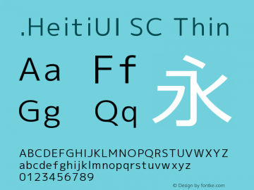 .HeitiUI SC Thin 10.0d4e2 Font Sample