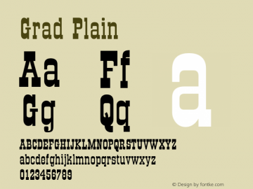 Grad Plain 001.001 Font Sample