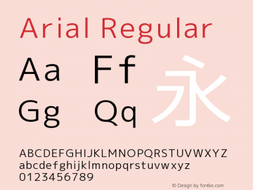Arial Regular Version 5.01.2x图片样张