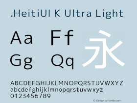 .HeitiUI K Ultra Light 10.0d4e2图片样张