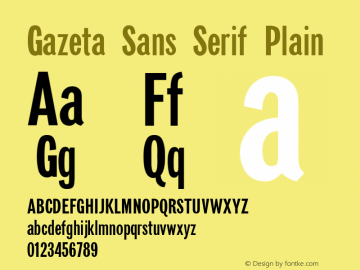 Gazeta Sans Serif Plain 001.001 Font Sample