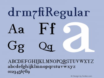 drm7 Regular Version 001.001 Font Sample