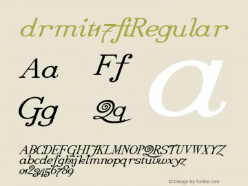 drmit17 Regular Version 001.001 Font Sample