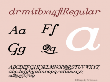 drmitbx14 Regular Version 001.001 Font Sample