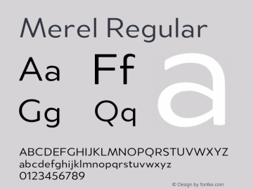 Merel Regular Version 1.000;PS 001.000;hotconv 1.0.70;makeotf.lib2.5.58329;com.myfonts.easy.northernblock.merel.regular.wfkit2.version.4hb1 Font Sample