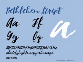 Bethlehem Script 1.000 Font Sample