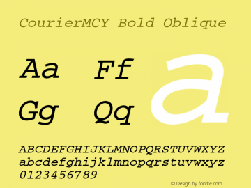 CourierMCY Bold Oblique Version 001.005图片样张