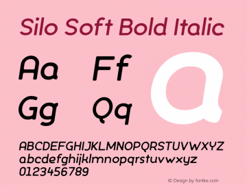 Silo Soft Bold Italic Version 1.000;PS 001.001;hotconv 1.0.56图片样张