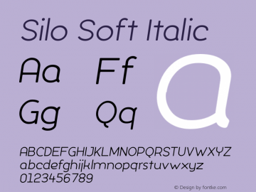 Silo Soft Italic Version 1.000;PS 001.001;hotconv 1.0.56图片样张