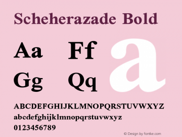 Scheherazade Bold Version 2.100 (build 932/914) Font Sample