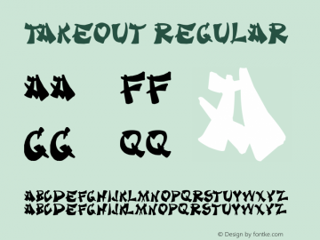 Takeout Regular 1.9325 Font Sample