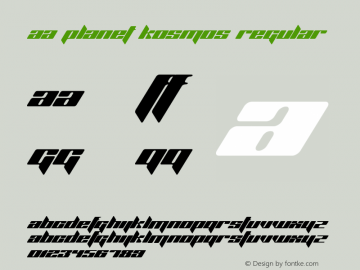 AA Planet Kosmos Regular Version 1.005 Font Sample