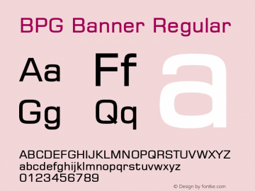 BPG Banner Regular Version 1.001 2009图片样张